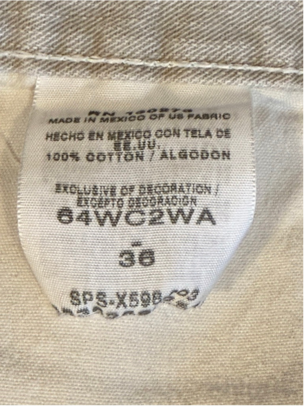 Vtg Y2K Wrangler Hero Men’s Denim Shorts Beige Carpenter Utility Sz 38x8 - Picture 4 of 5